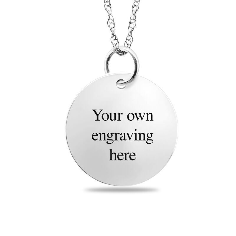 Round Pendant with Heart Fingerprint Design in Sterling Silver image number null